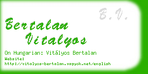 bertalan vitalyos business card